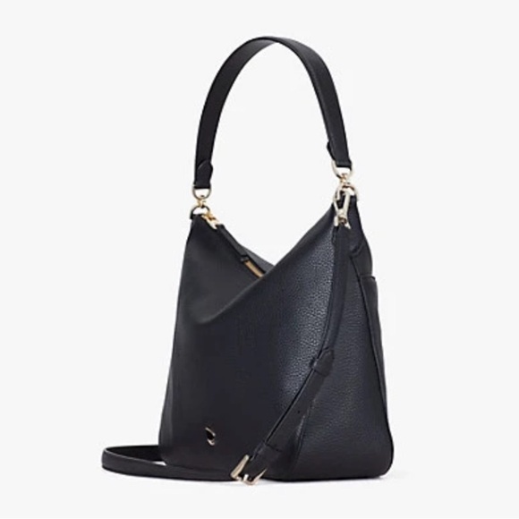 Kate Spade Polly Medium Shoulder Crossbody Black Leather Bag NWT - Picture 7 of 16